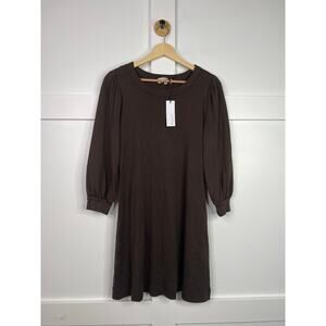 NWT Michael Stars Sinclair Puff Sleeve Tee Cotton Mini Dress Brown Size: Small